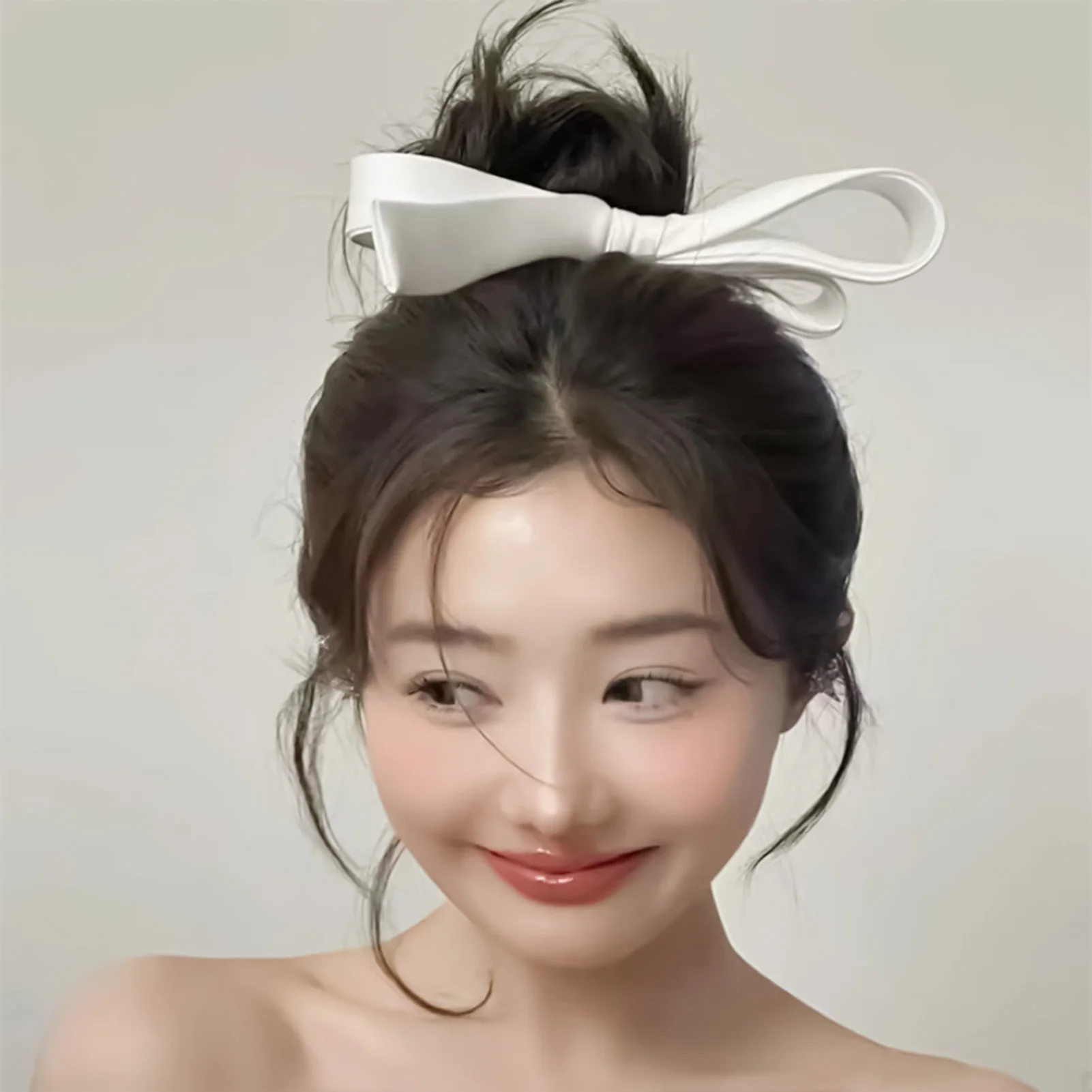 1pcs Sweet Hairpin Satin Ballet Ribbon White Style Hairpin Side Clip Korean Girl Grab Female Headdress Hair Accessories