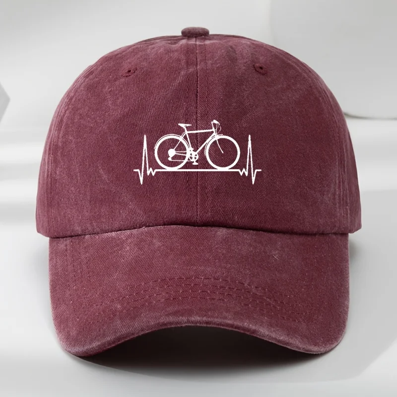 Men's and women's baseball caps, bicycle prints, suitable for outdoor sports and casual wear, sun protection