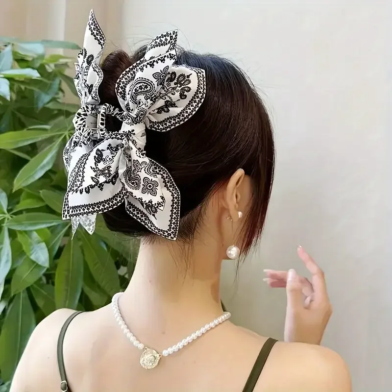 Vintage Cashew Pattern Hair Clip for Women Elegant Shark Clip Fashion Girl Ponytail Clip Hair Clamp Hair Accessories