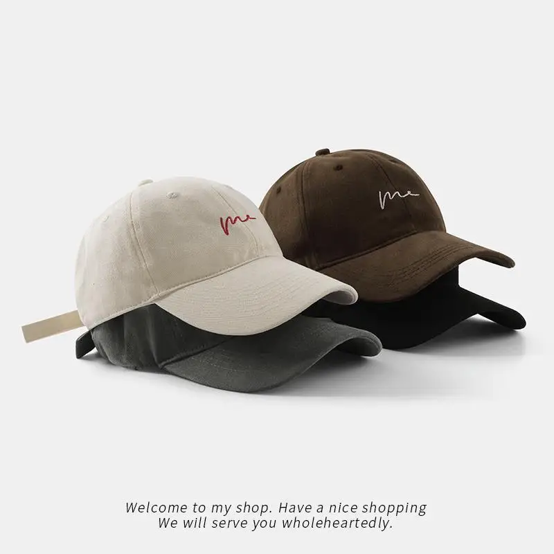 Simple wave embroidered baseball cap, versatile for daily leisure and travel, sun protection duckbill cap