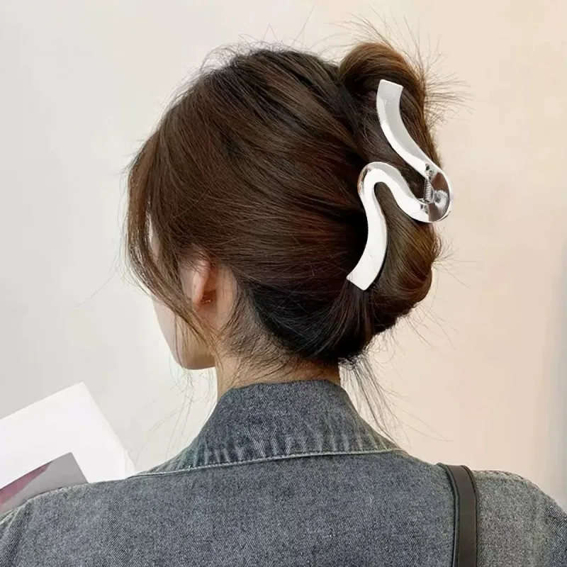 Imitation Metal Silver High-Grade Large Size Head Clip Hair Accessories For Women