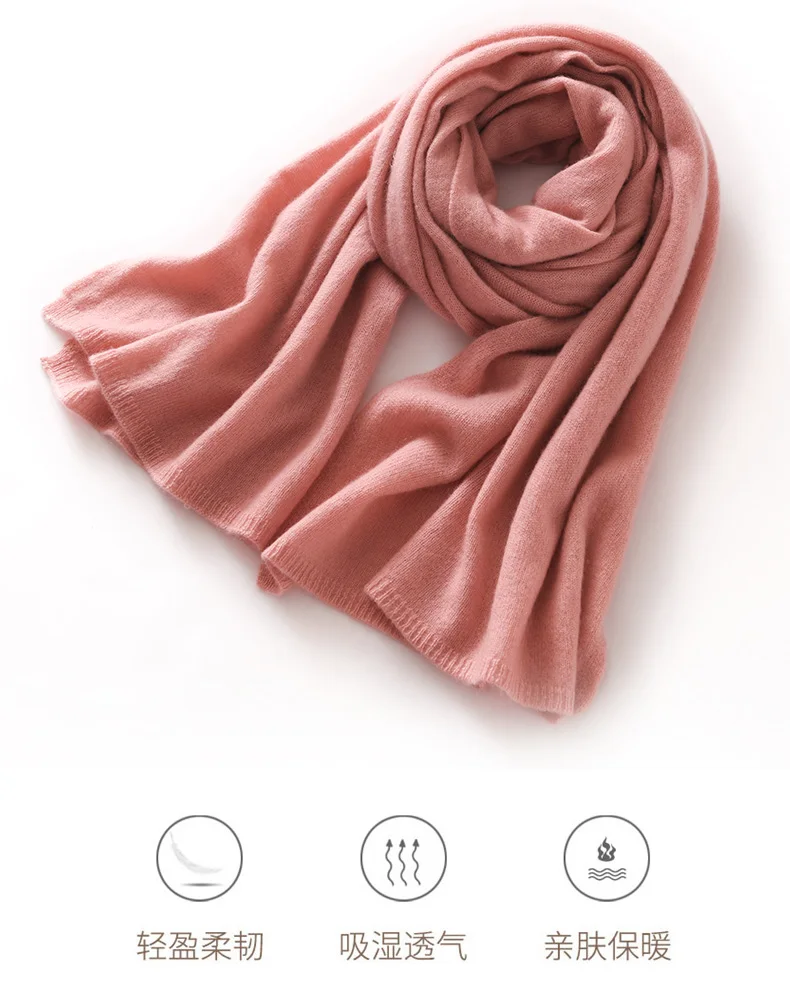 "Quality 100% Cashmere Scarf for Women & Men – Solid Color Warm Winter Knit Wrap, Soft Luxury Neck Warmer, Fashion Lightweight "