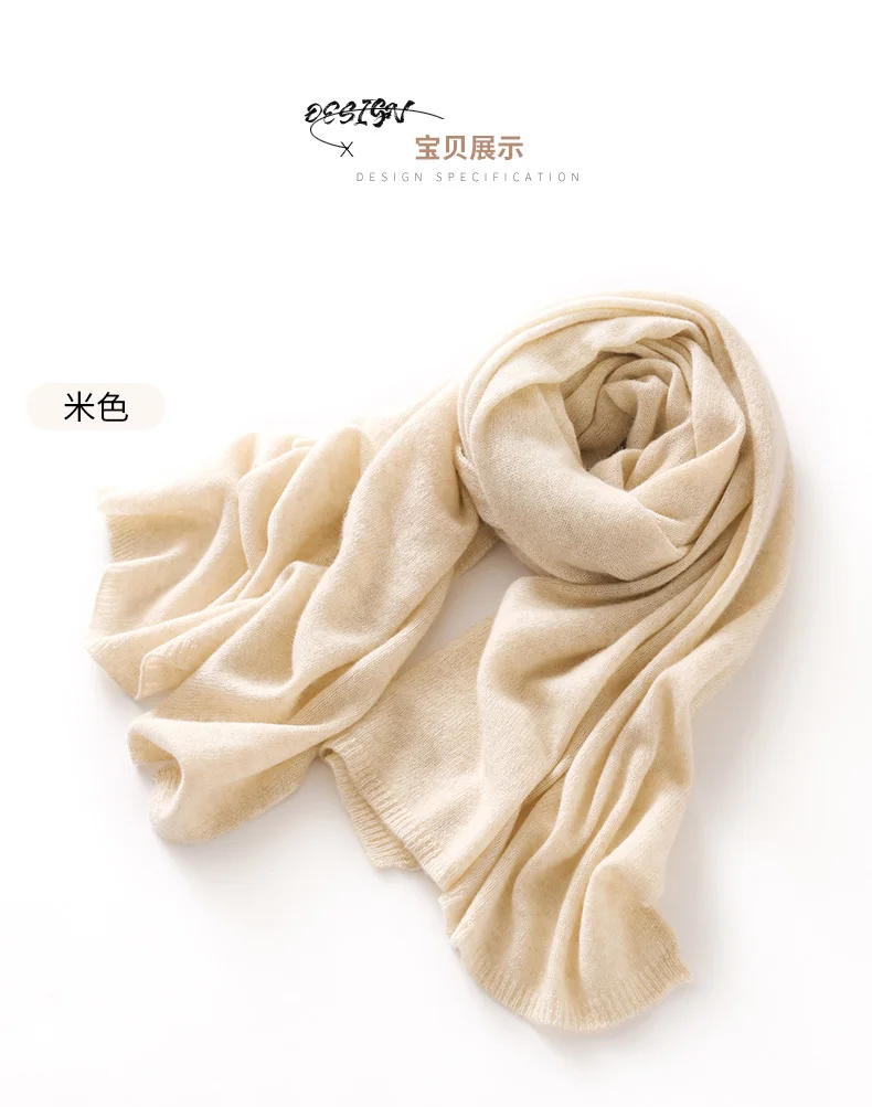 "Quality 100% Cashmere Scarf for Women & Men – Solid Color Warm Winter Knit Wrap, Soft Luxury Neck Warmer, Fashion Lightweight "
