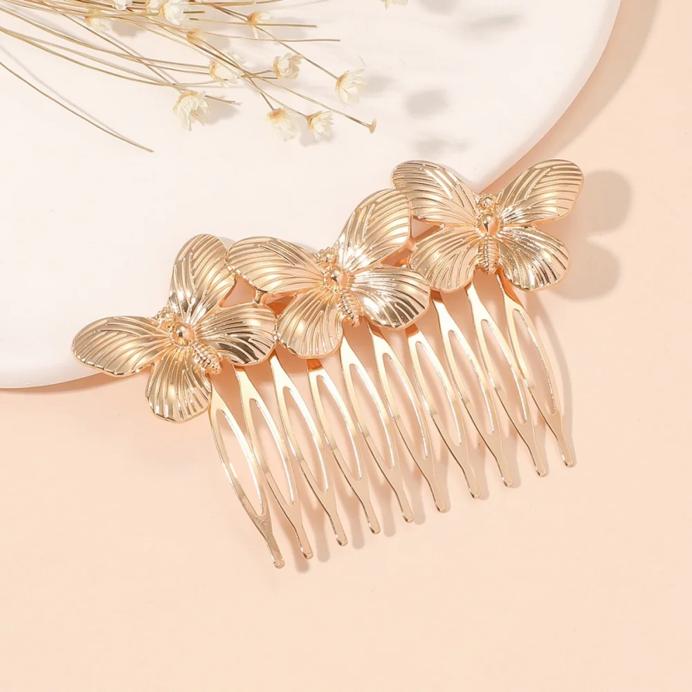 Elegant Metal Hair Combs For Women Girls Fashion Shiny Hair Clip Pins Hair Styling for Women Comb Pin Female Hair Accessories