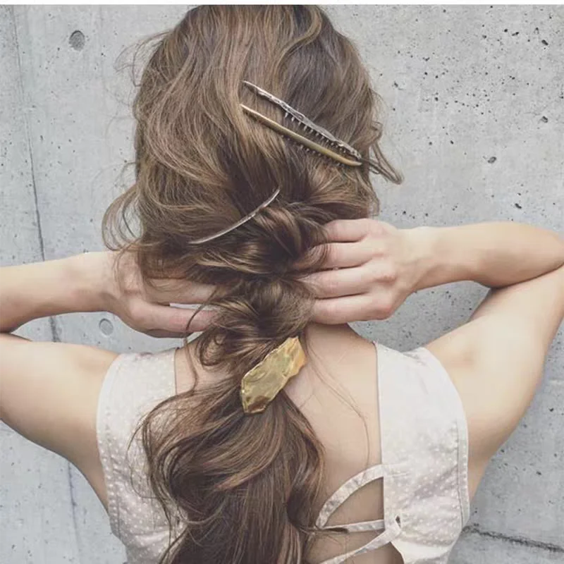 Elegant Metal Hair Combs For Women Girls Fashion Shiny Hair Clip Pins Hair Styling for Women Comb Pin Female Hair Accessories
