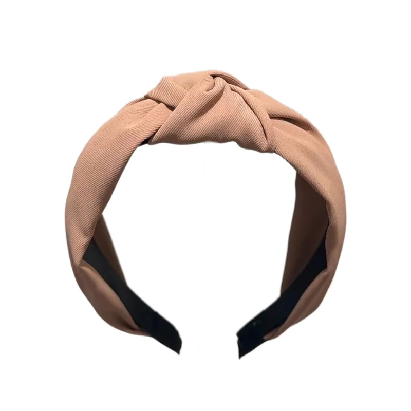 1PC Retro Leopard Wide Edge Fabric Hairband Summer New Cross Knot Temperament Simple Fashion Headband