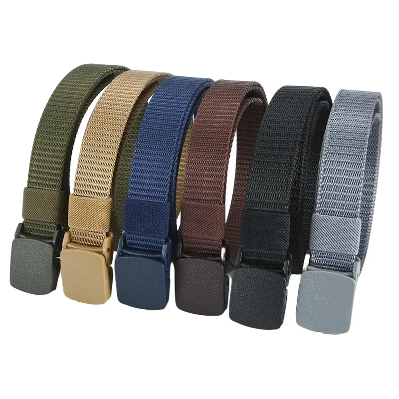 New Kids 2.5cm Width Belt Children Military Unisex Canvas Automatic Buckle Nylon Belt Outdoor Tactical Canvas 90cm
