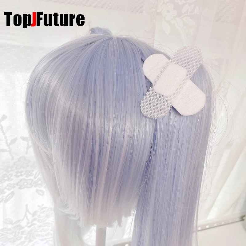 Y2K Girl Harajuku Gothic Lolita Sick Subculture Medical Series White Bandage Medical Band Aid Bunny Hair Clip Hairgrips Hairpin