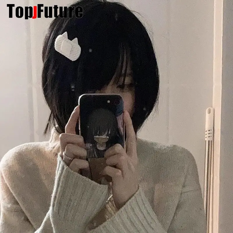 Y2K Girl Harajuku Gothic Lolita Sick Subculture Medical Series White Bandage Medical Band Aid Bunny Hair Clip Hairgrips Hairpin