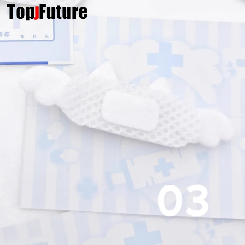 Y2K Girl Harajuku Gothic Lolita Sick Subculture Medical Series White Bandage Medical Band Aid Bunny Hair Clip Hairgrips Hairpin
