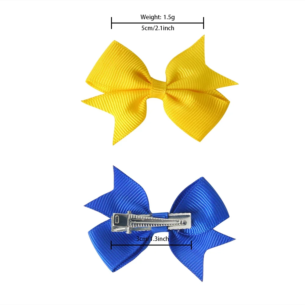 6Pcs/set Solid Ribbon Bowknot Hair Clips Cute Handmade Bows Baby Hair Accessory Bow Kids Hair Accessories