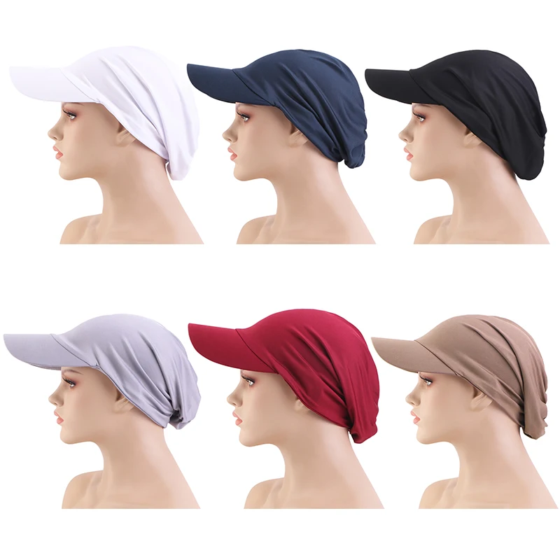 Muslim Baseball Cap Headscarf India Hat Woman Outdoor Sun Visor Hat Turban Trendy Casual Islamic Hat Wrap Casquette Gorras