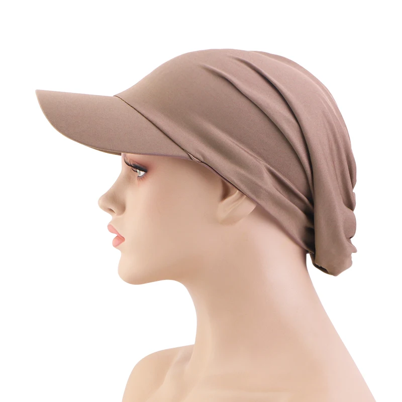 Muslim Baseball Cap Headscarf India Hat Woman Outdoor Sun Visor Hat Turban Trendy Casual Islamic Hat Wrap Casquette Gorras