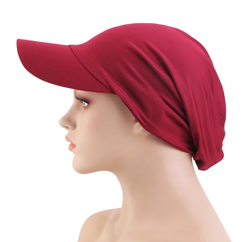 Muslim Baseball Cap Headscarf India Hat Woman Outdoor Sun Visor Hat Turban Trendy Casual Islamic Hat Wrap Casquette Gorras