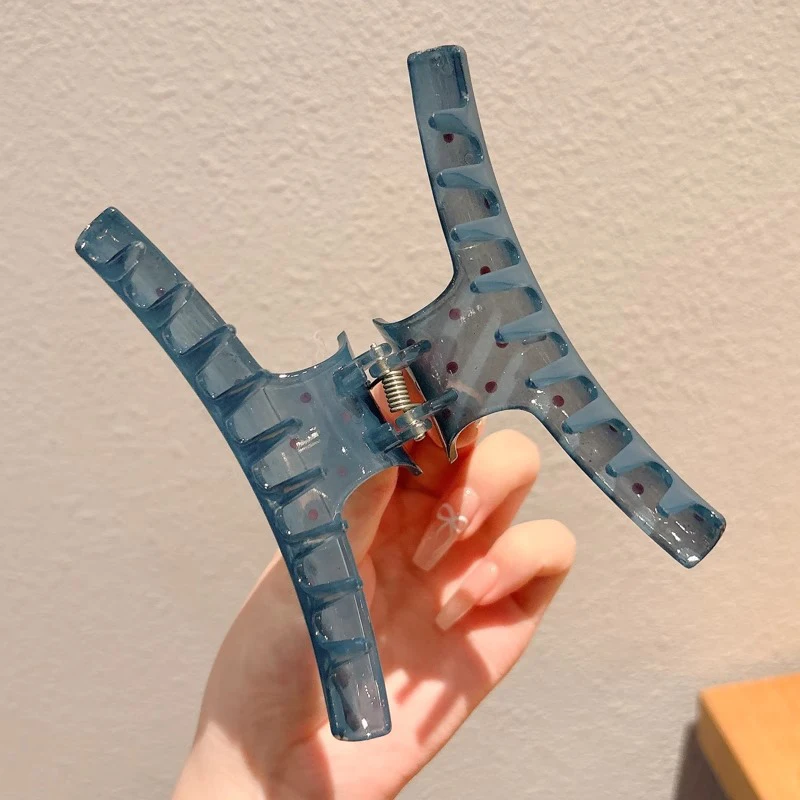 Vintage Hair Clips Korean Blue Polka Dot Red Bow Hair Clip Designer Luxury Shark Clip Women's Headdress Accessories 2025