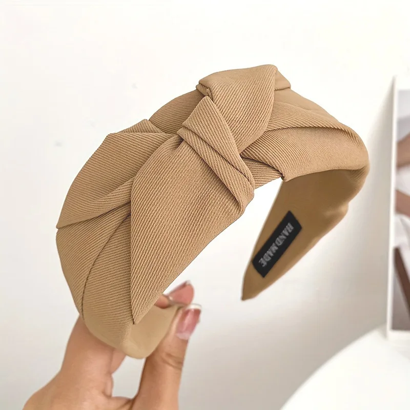 New Knotted Headbands for Women Headdress Girls Vintage Hair Bands Cloth Wide Hairband Soft Hair Hoop Hair Accessories Headwear
