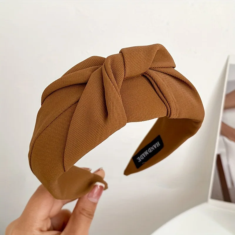 New Knotted Headbands for Women Headdress Girls Vintage Hair Bands Cloth Wide Hairband Soft Hair Hoop Hair Accessories Headwear