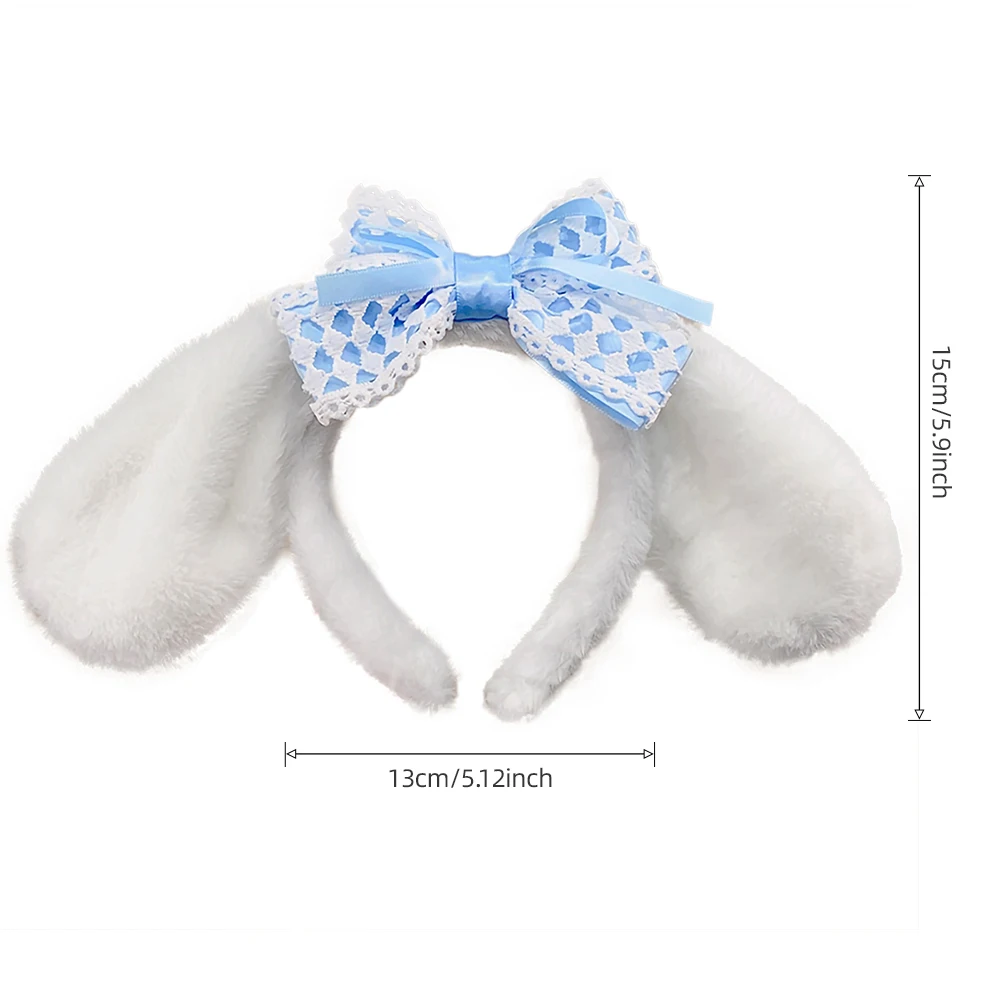 Kawaii Series Plush Headband Kuromi My Melody Cinnamoroll Dog Anime Cute Cartoon Plush Ear Headband Hair Accessories Gift