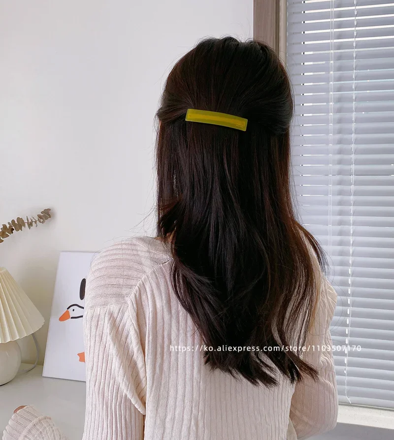 Elegant Princess Head ~ South Korea France a word clip spring clip, French side clip fringe ponytail clip half hairpin