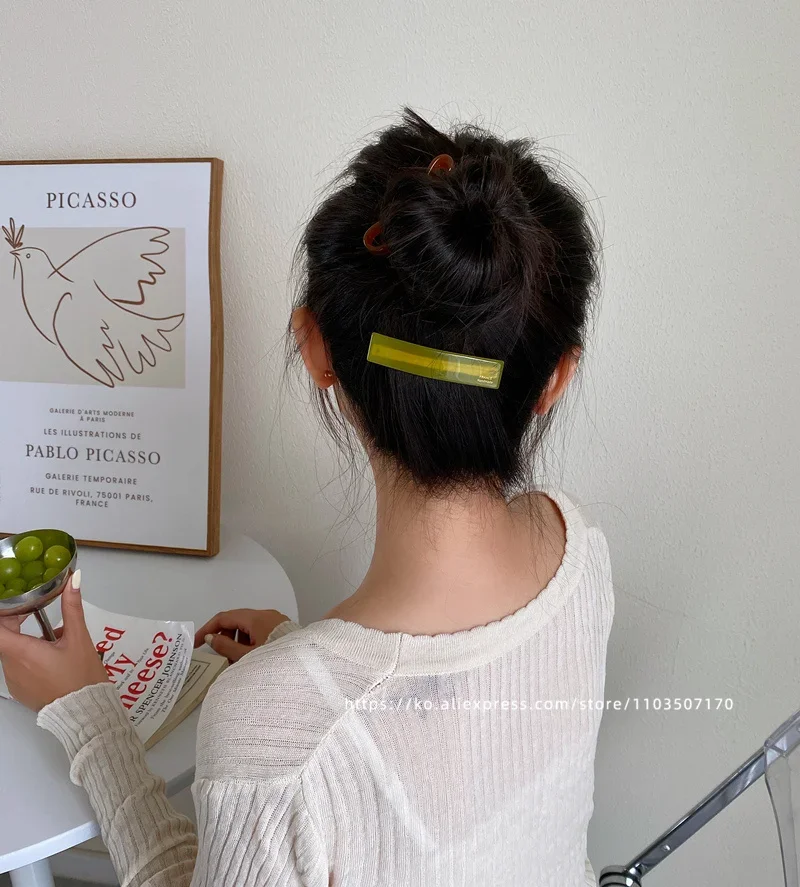 Elegant Princess Head ~ South Korea France a word clip spring clip, French side clip fringe ponytail clip half hairpin