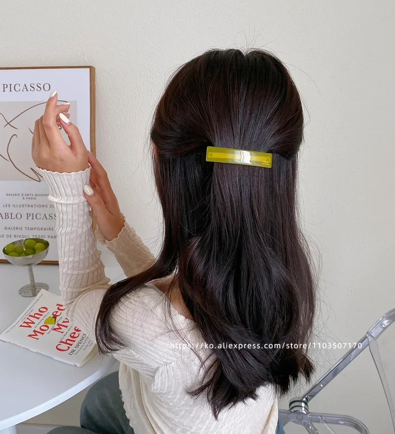 Elegant Princess Head ~ South Korea France a word clip spring clip, French side clip fringe ponytail clip half hairpin