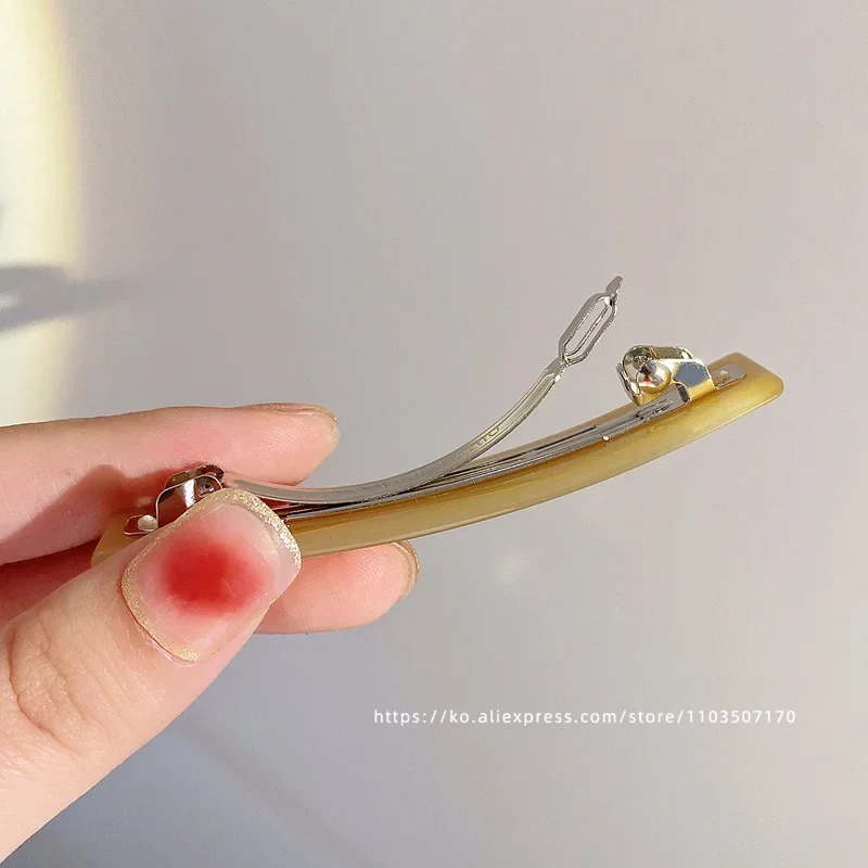 Elegant Princess Head ~ South Korea France a word clip spring clip, French side clip fringe ponytail clip half hairpin