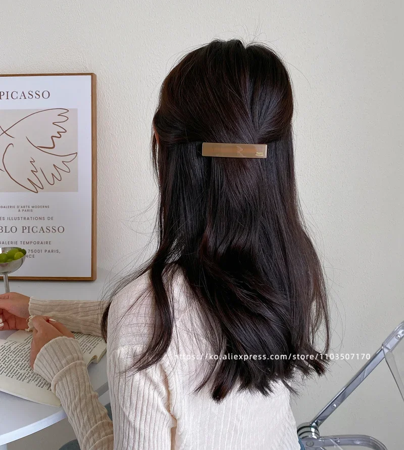 Elegant Princess Head ~ South Korea France a word clip spring clip, French side clip fringe ponytail clip half hairpin