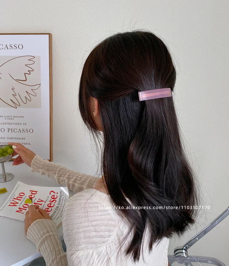 Elegant Princess Head ~ South Korea France a word clip spring clip, French side clip fringe ponytail clip half hairpin