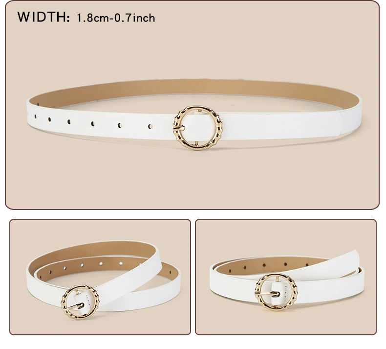 5pcs PU Leather Belts For Women Skinny Waist Belts With Metal Buckle Solid Color Simple Pin Buckle Thin Belt For Jeans Dresses