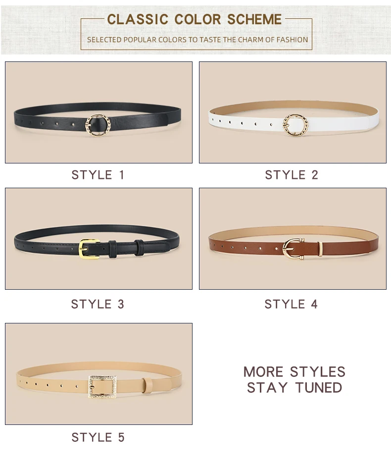 5pcs PU Leather Belts For Women Skinny Waist Belts With Metal Buckle Solid Color Simple Pin Buckle Thin Belt For Jeans Dresses
