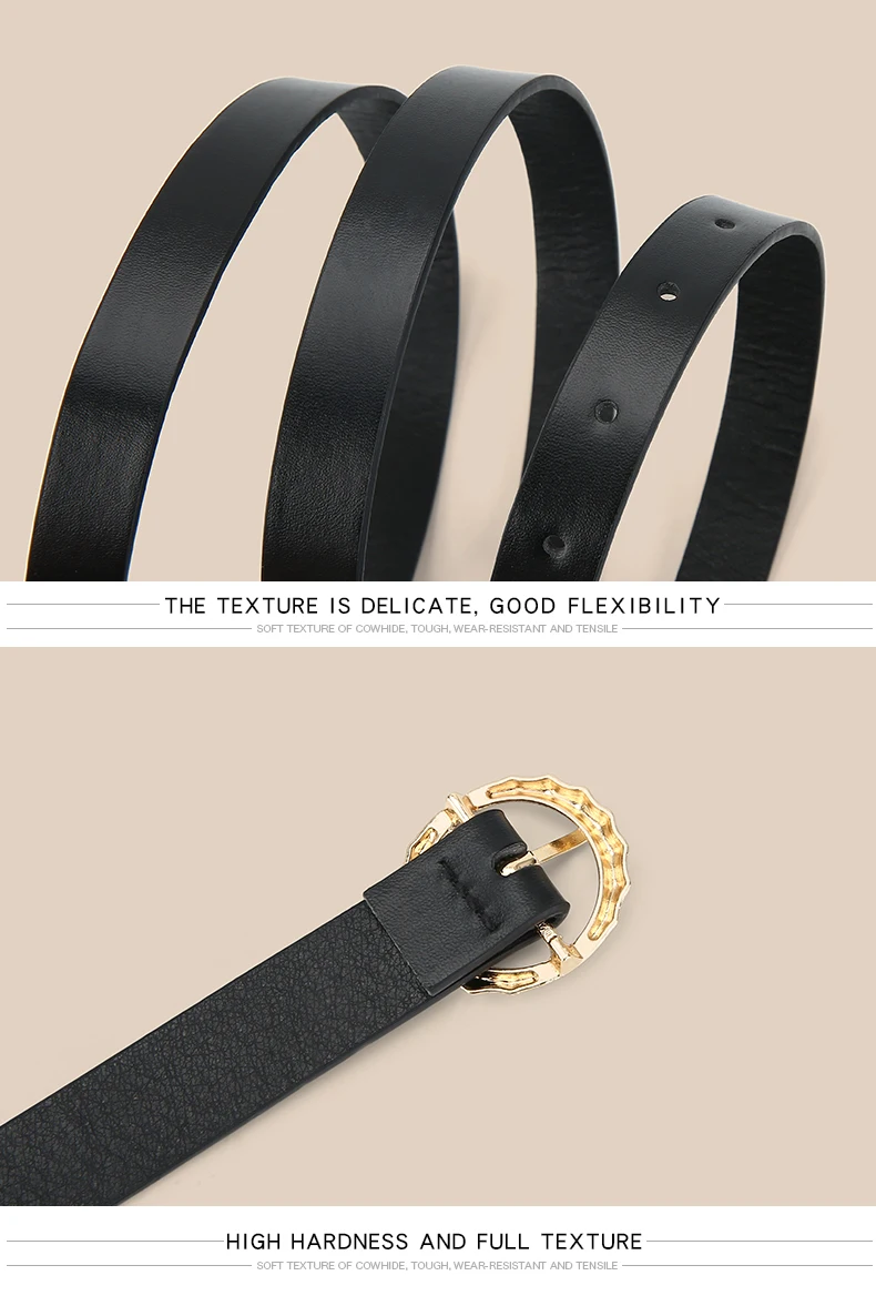 5pcs PU Leather Belts For Women Skinny Waist Belts With Metal Buckle Solid Color Simple Pin Buckle Thin Belt For Jeans Dresses