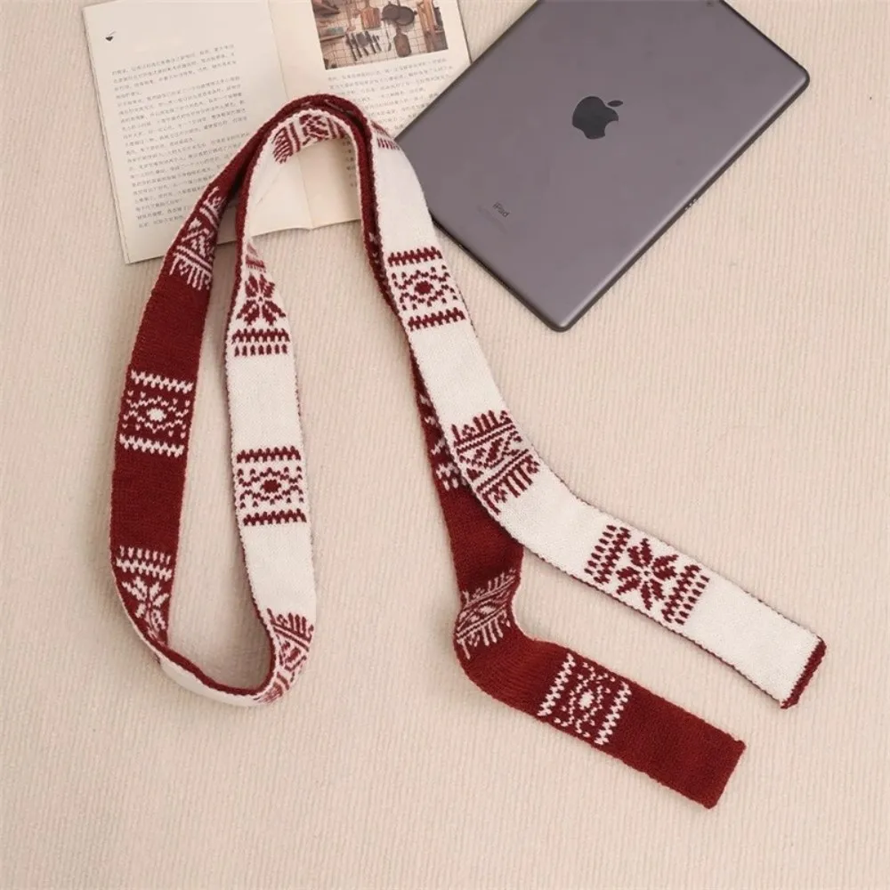Striped Plush Scarf Women's Niche Design Sense Spice Girl Versatile Decoration Korean Version Thin and Narrow Long Scarf