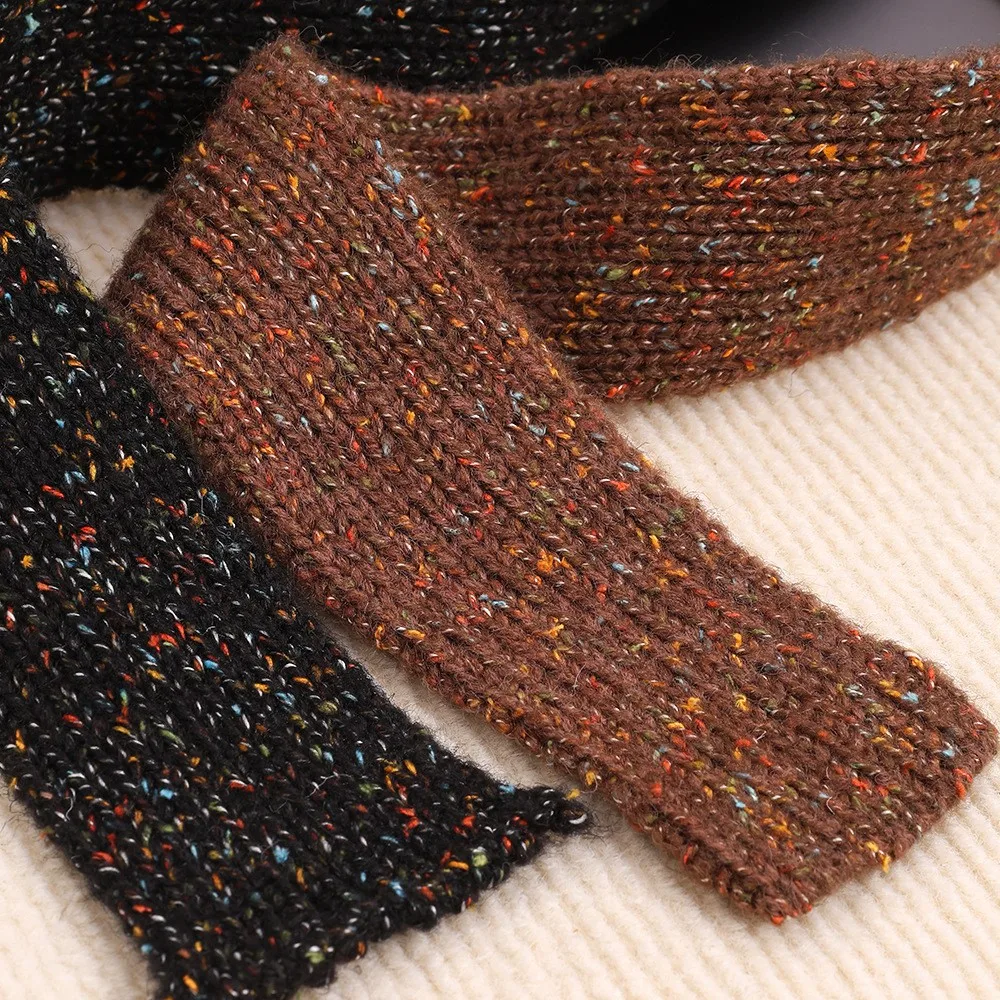 Striped Plush Scarf Women's Niche Design Sense Spice Girl Versatile Decoration Korean Version Thin and Narrow Long Scarf