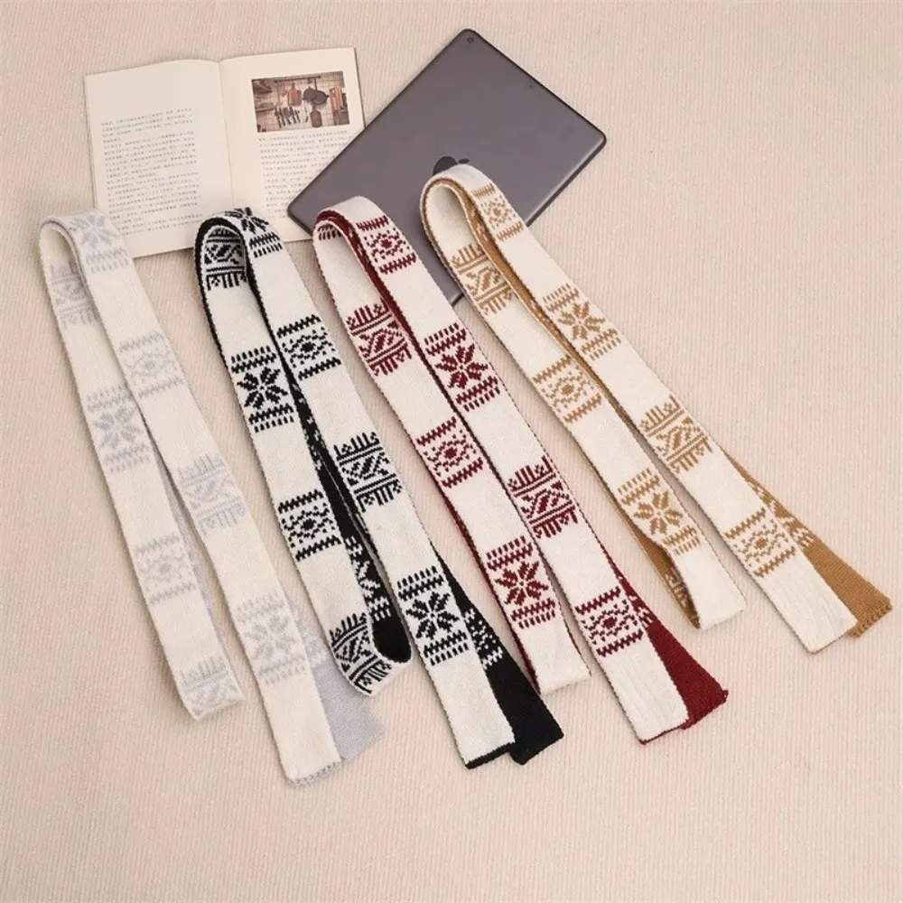 Striped Plush Scarf Women's Niche Design Sense Spice Girl Versatile Decoration Korean Version Thin and Narrow Long Scarf