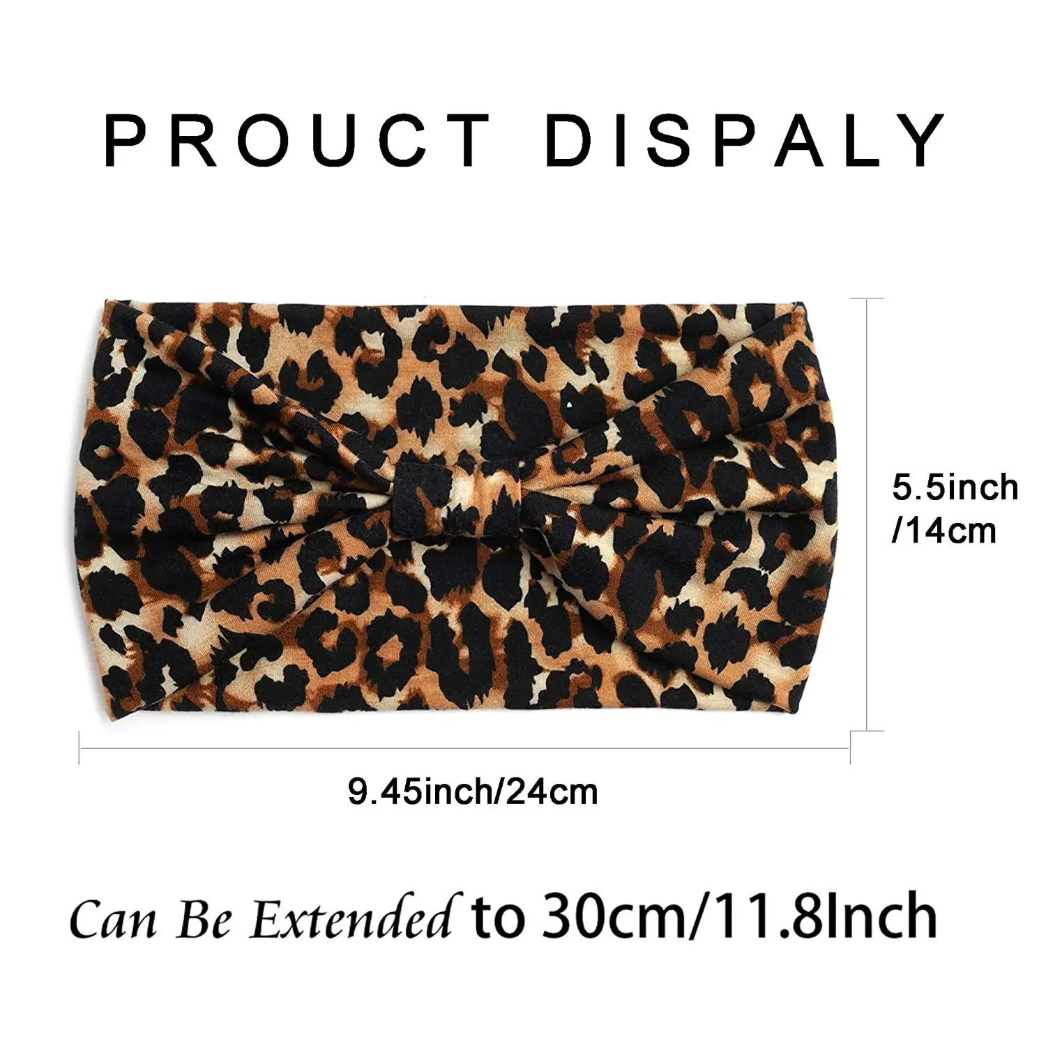 Boho Wide Knotted Headband Soft Elastic Printed Turban Hairband For Women Girls Sport Yoga Workout Summer Beach Headwear