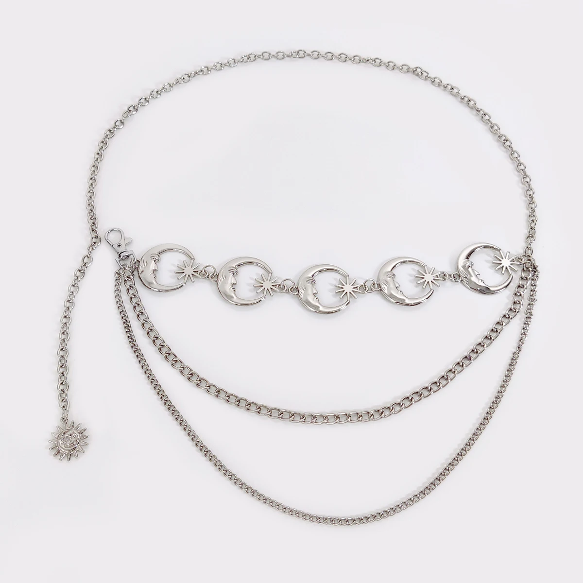 Fashion Vintage Gold Chain Belt Female Goth Moon Metal Designer Belts For Women High Quality Female Waist Tassle Goth Dress Cors