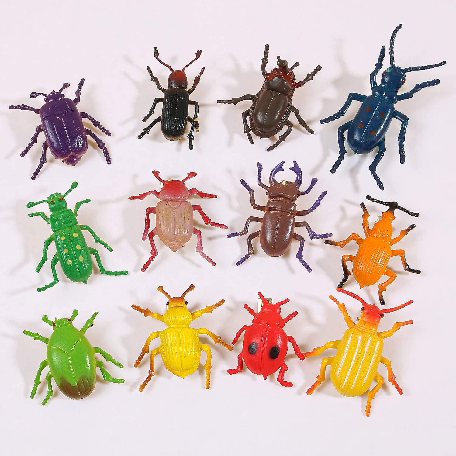 12pcs Cartoon Beetle Hair Clips Cute Simulated Beetle Hair Pins Set for Women Girls Cute Design Resin Hairpin for Party