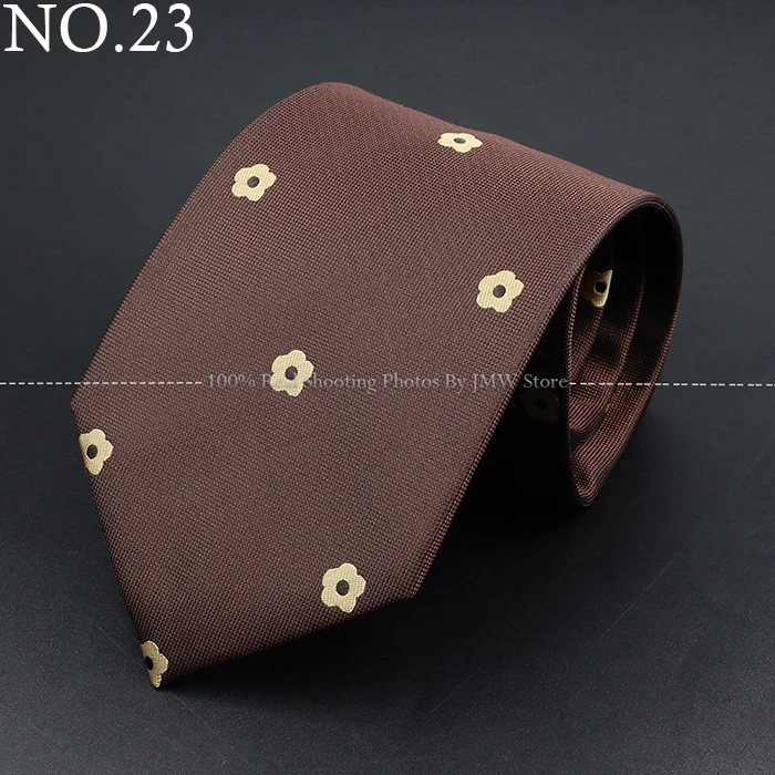 Fashion Woven 8 cm Striped Necktie Wedding Accessories Green Brown Tie Gravatas Man Dot Fit Group Party Office Neck Ties Gift