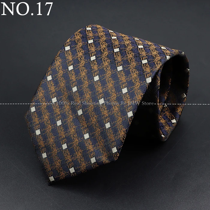 Fashion Woven 8 cm Striped Necktie Wedding Accessories Green Brown Tie Gravatas Man Dot Fit Group Party Office Neck Ties Gift