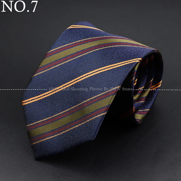 Fashion Woven 8 cm Striped Necktie Wedding Accessories Green Brown Tie Gravatas Man Dot Fit Group Party Office Neck Ties Gift