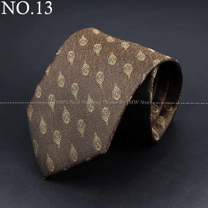 Fashion Woven 8 cm Striped Necktie Wedding Accessories Green Brown Tie Gravatas Man Dot Fit Group Party Office Neck Ties Gift
