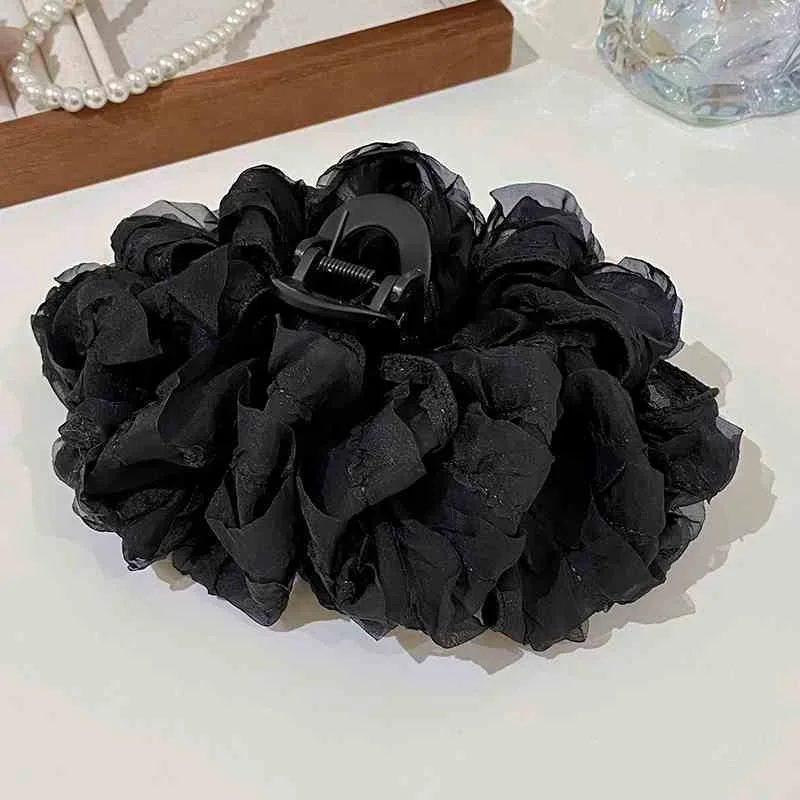 Elegant Chiffon Flower Bow Hair Claw For Women Sweet Large Shark Hair Clip Crab Hairpin Hairgrip Headwear Girls Hair Accessories
