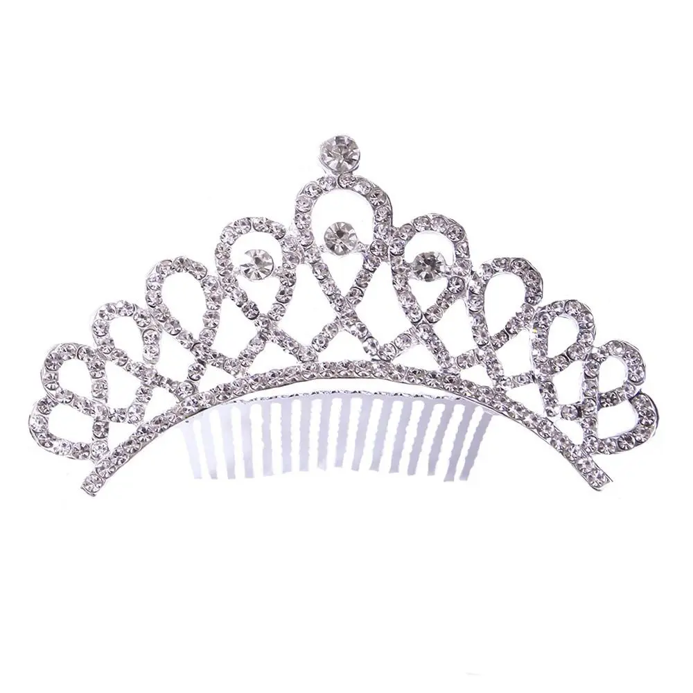 Elegant Princess Crystal Tiaras Birthday Party Crowns Hair Comb Hair Ornaments Crystal Wedding Tiaras Bridal Hair Accessories