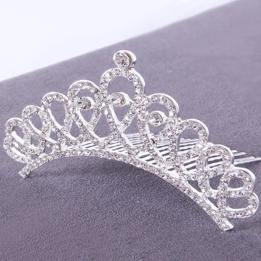 Elegant Princess Crystal Tiaras Birthday Party Crowns Hair Comb Hair Ornaments Crystal Wedding Tiaras Bridal Hair Accessories