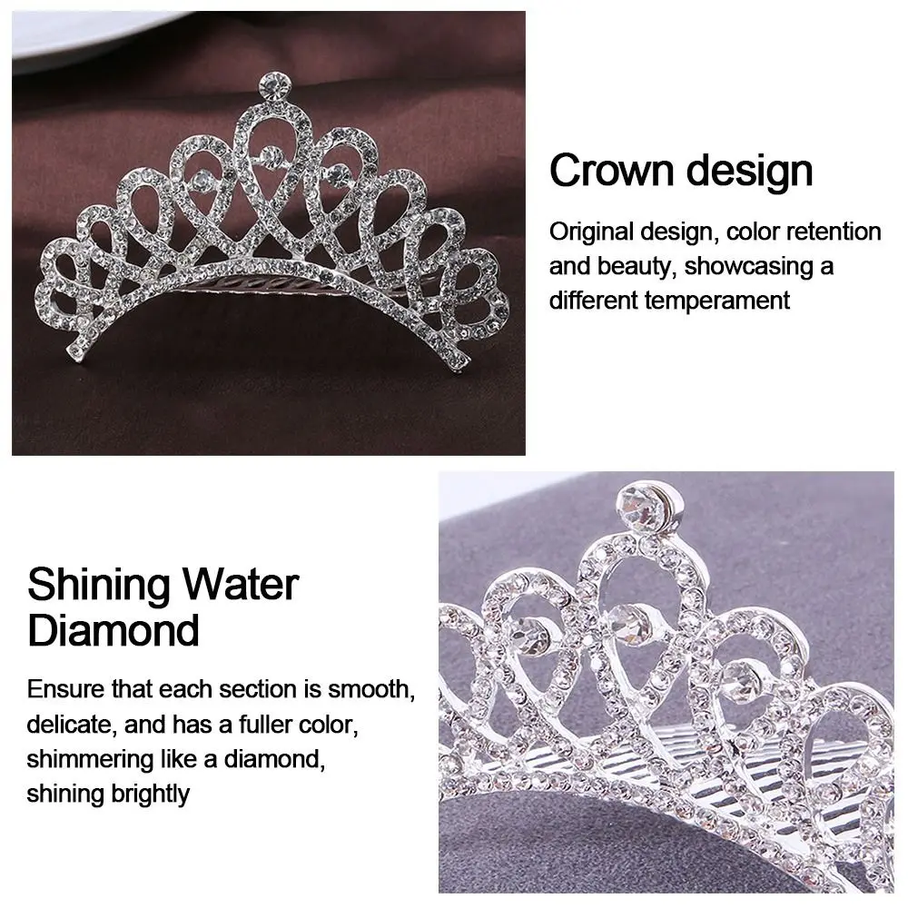 Elegant Princess Crystal Tiaras Birthday Party Crowns Hair Comb Hair Ornaments Crystal Wedding Tiaras Bridal Hair Accessories