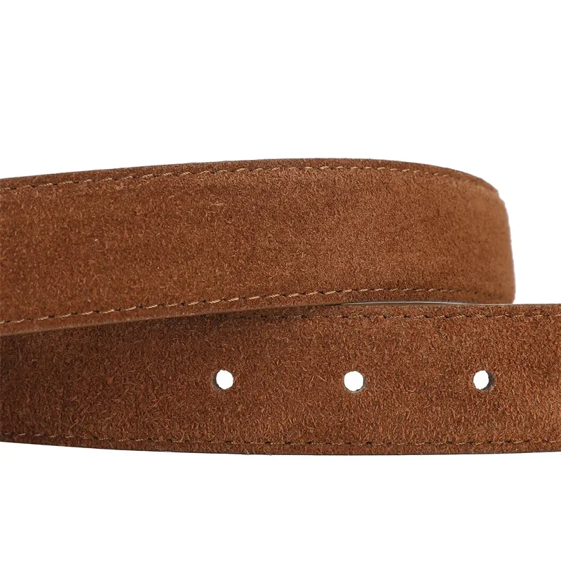 Womens Double Genuine Leather Belt Fashionable Cowhide Suede Belts with Square Alloy Buckle for Dresses Jeans Casual Wear
