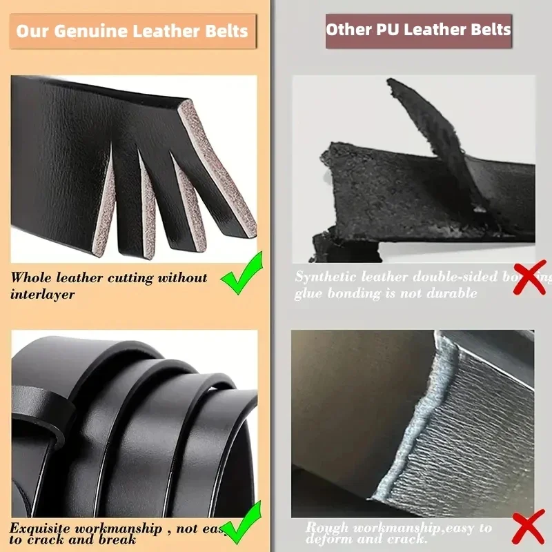 Womens Double Genuine Leather Belt Fashionable Cowhide Suede Belts with Square Alloy Buckle for Dresses Jeans Casual Wear