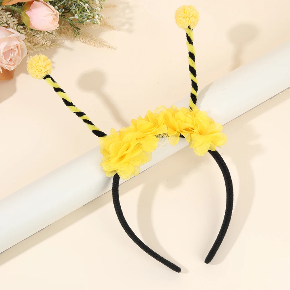 Bee Tentacle Hairband Children's Stage Performance Girl Boy Hair Hoop Cute Bendable Antenna Cosplay Accessories Cartoon Headwear