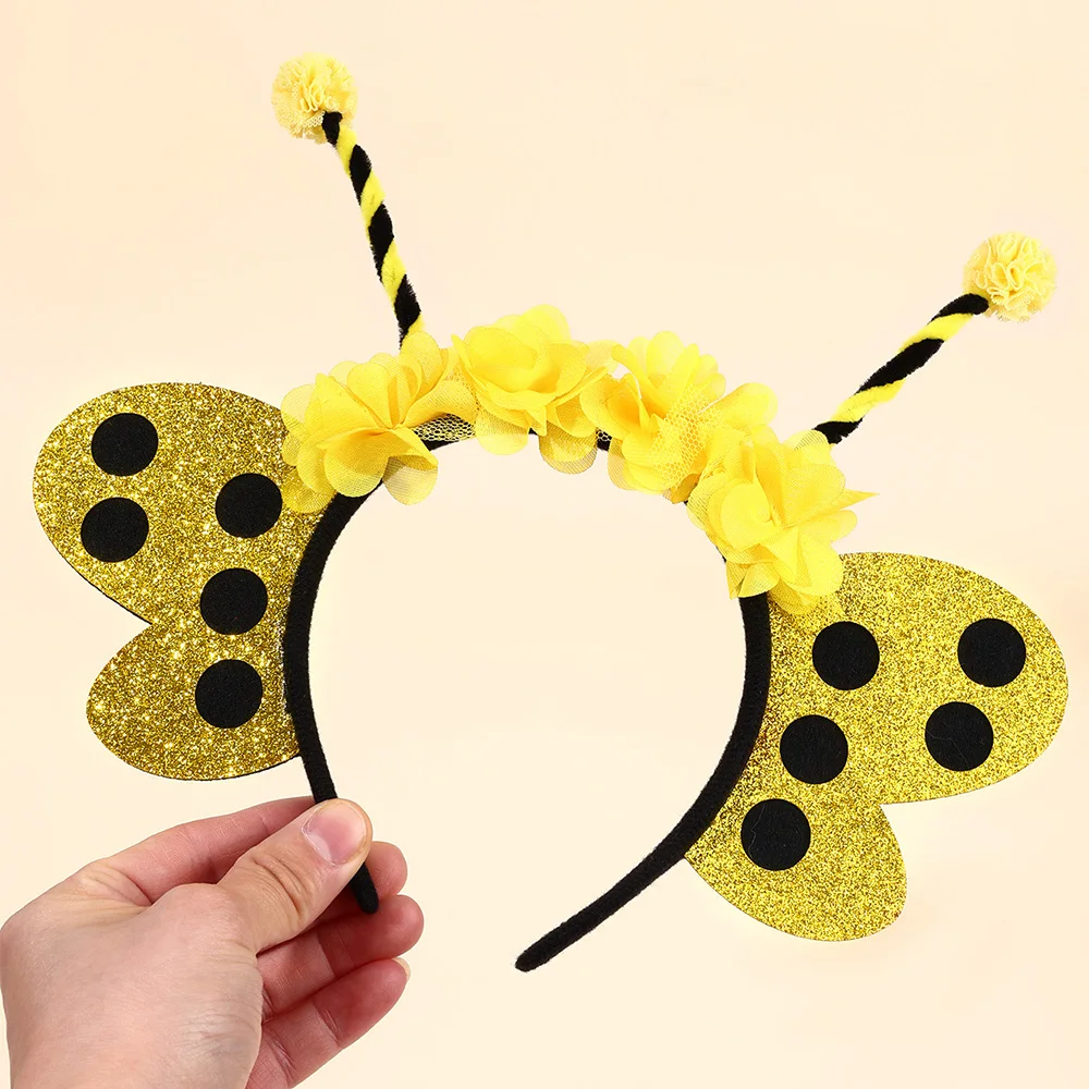 Bee Tentacle Hairband Children's Stage Performance Girl Boy Hair Hoop Cute Bendable Antenna Cosplay Accessories Cartoon Headwear