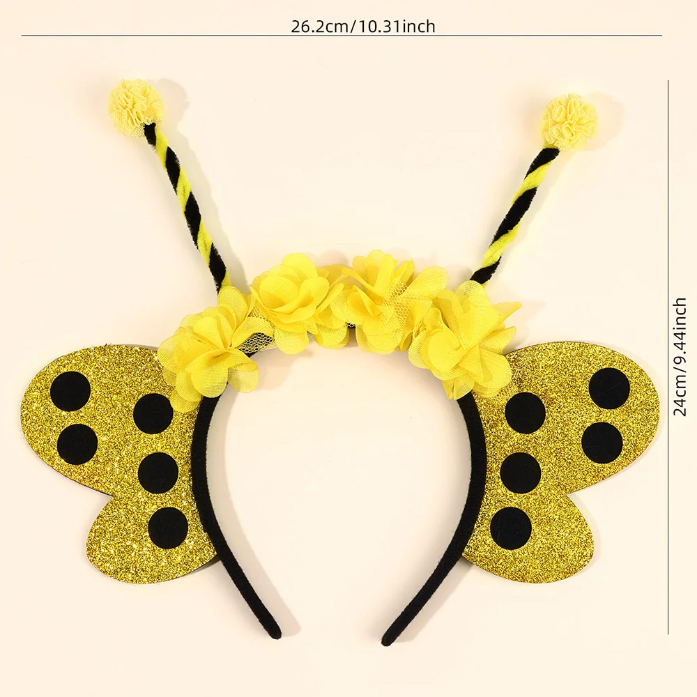 Bee Tentacle Hairband Children's Stage Performance Girl Boy Hair Hoop Cute Bendable Antenna Cosplay Accessories Cartoon Headwear